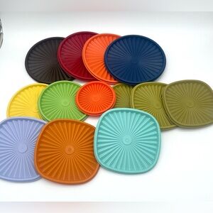 Vintage Tupperware Servalier Lids Only Lot 13 Various Replacement